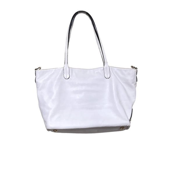 VALENTINO Garavani Floral Applique Leather Tote in White - Picture 4 of 16